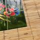 Dining table Audoux Minet bamboo rattan ceramic signed La Roue Vallauris