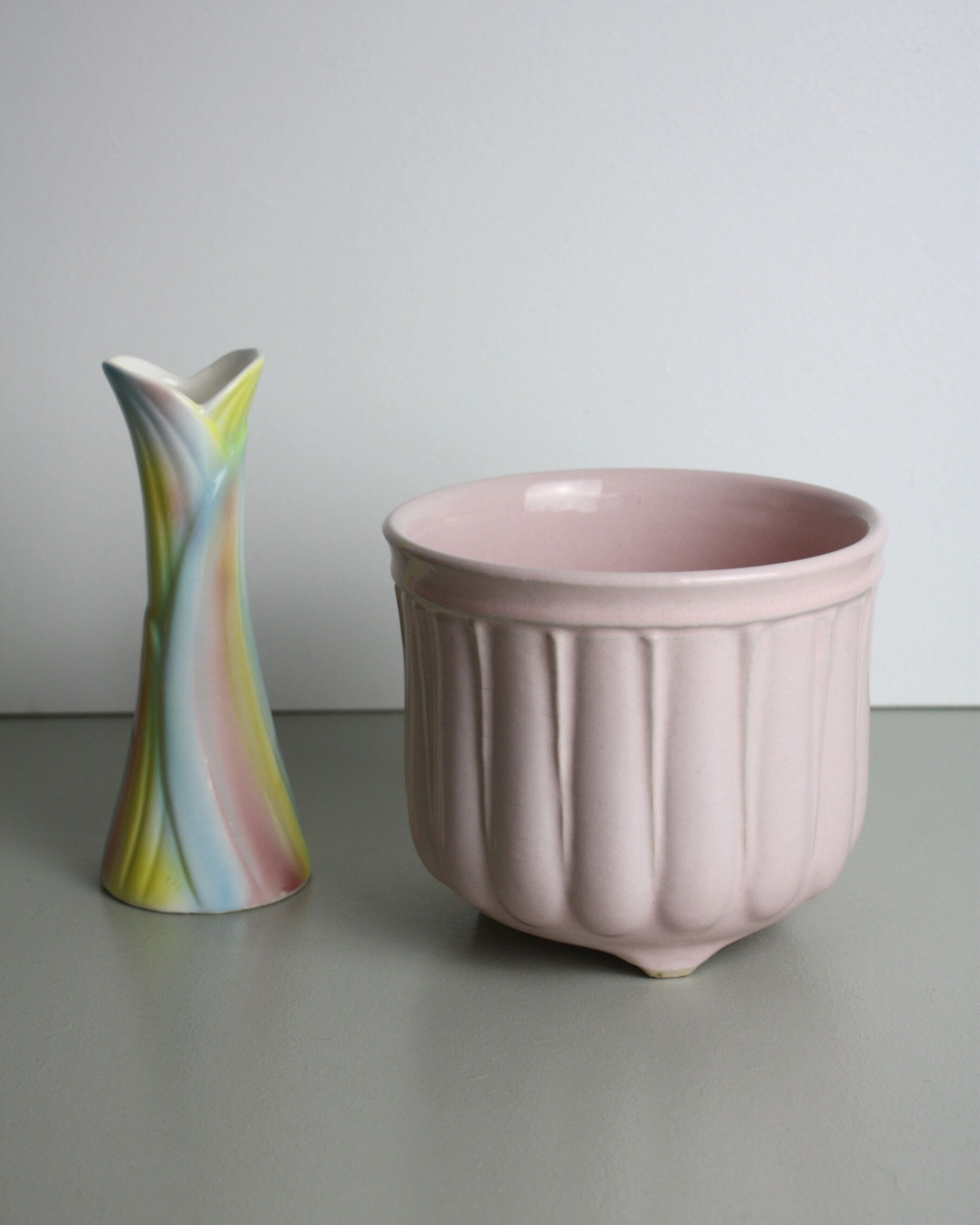 Pink glazed ceramic pot cover