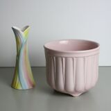 Pink glazed ceramic pot cover