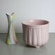 Cache-pot en céramique émaillée rose