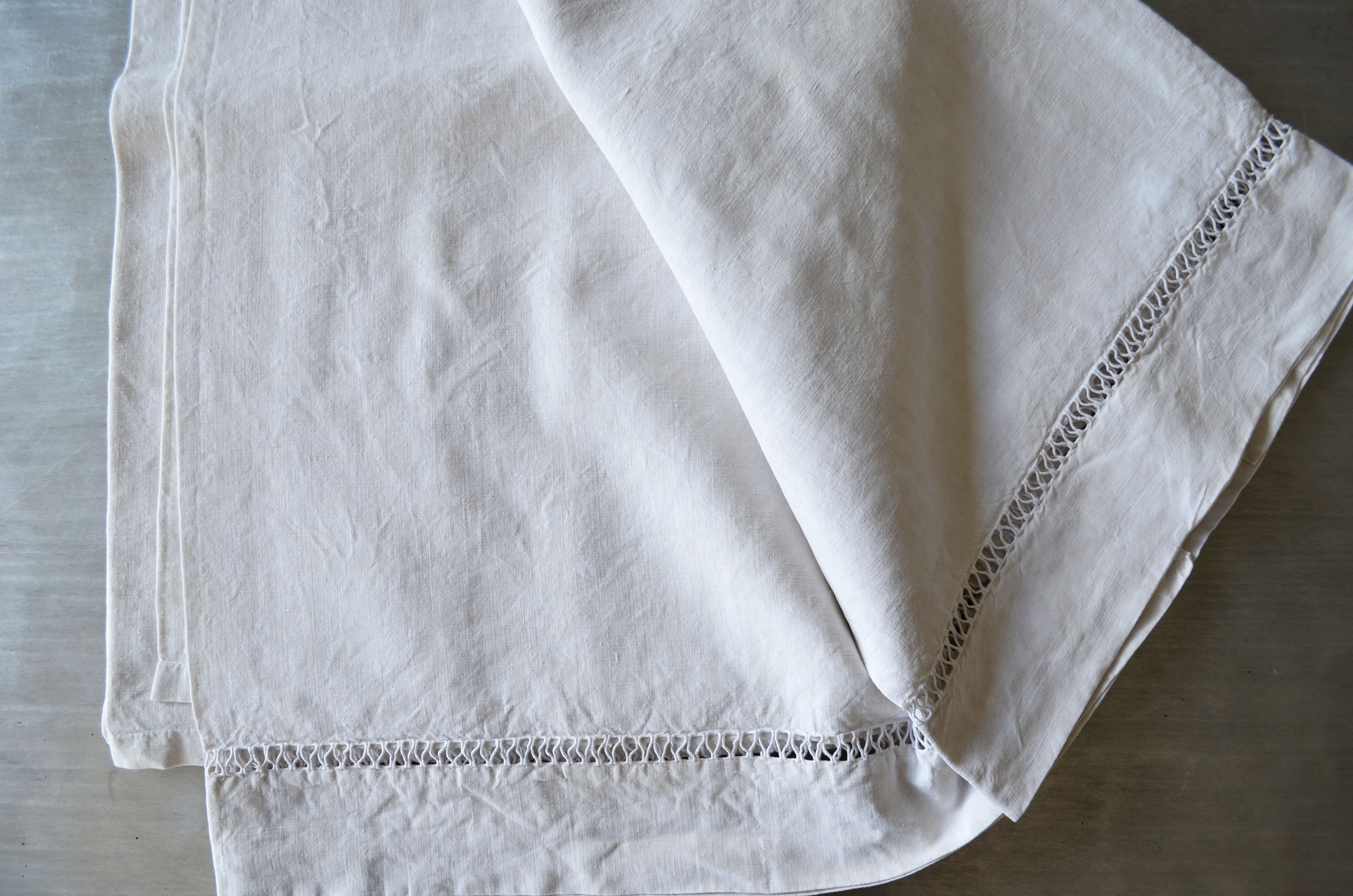 Old linen sheet embroidered