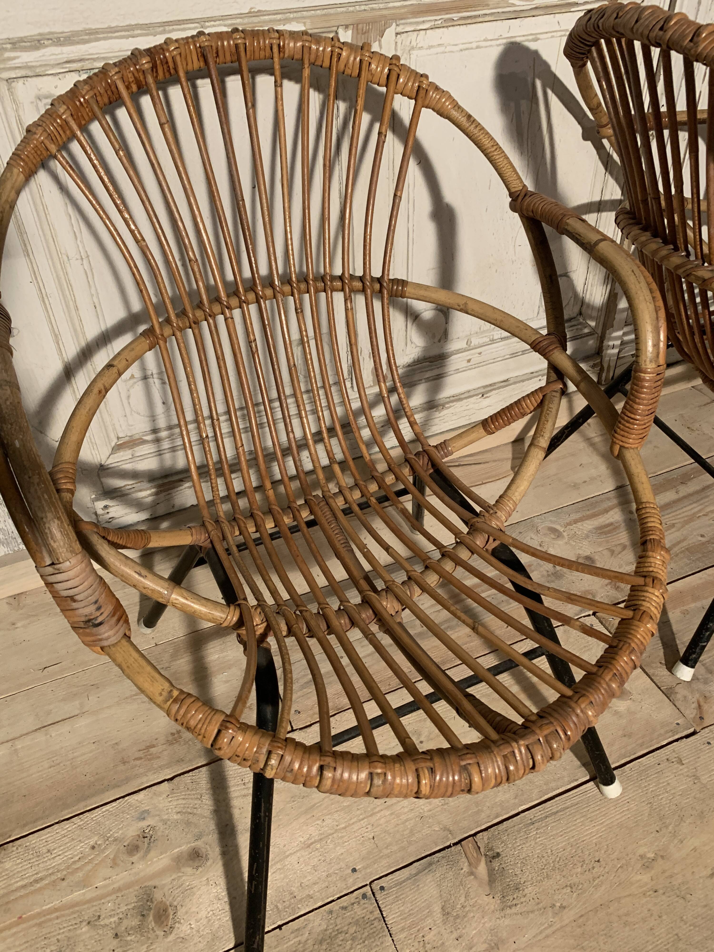 Pair of rattan chairs