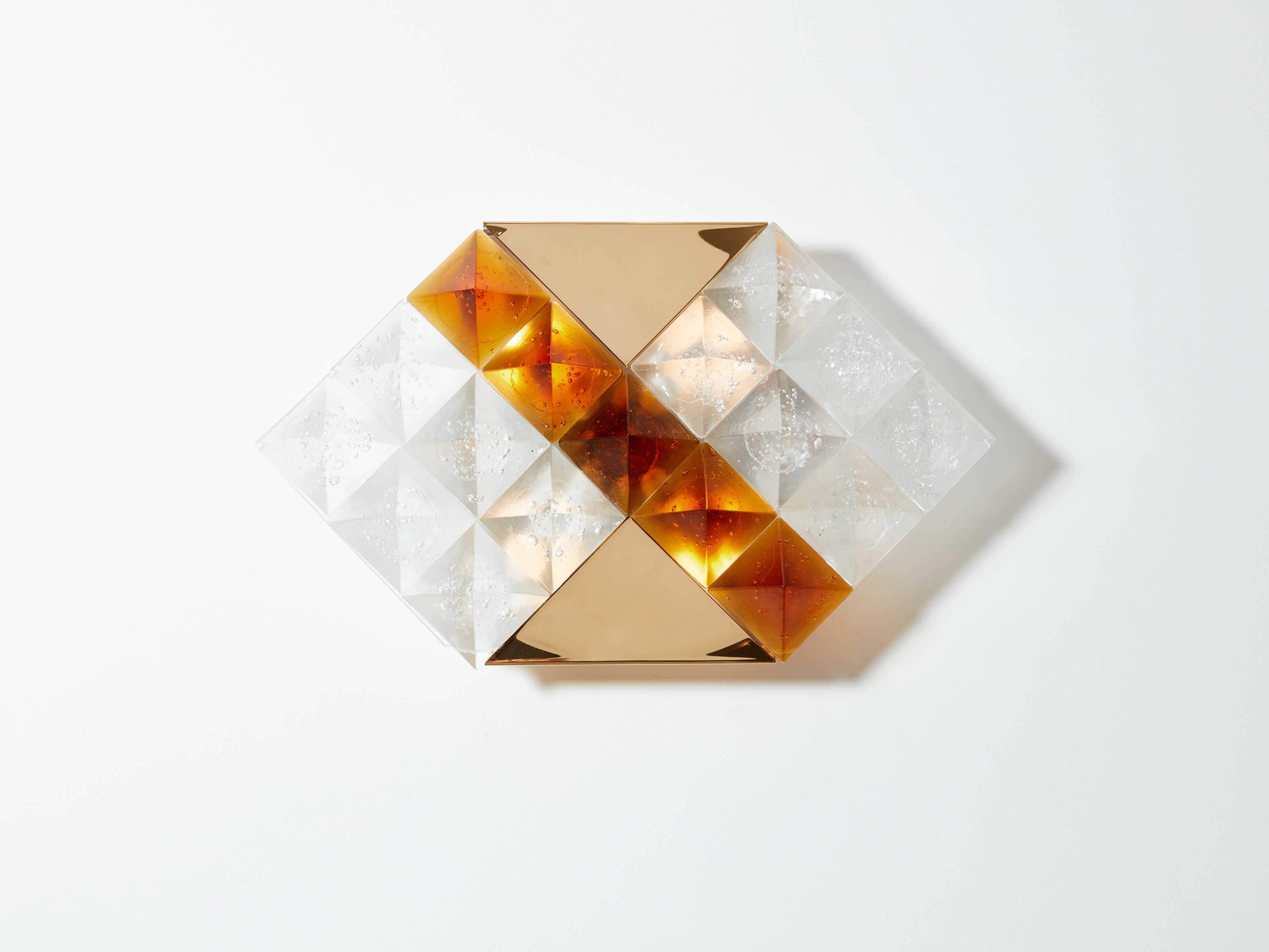 Pair of Albano Poli sconces for Poliarte glass and brass 1970