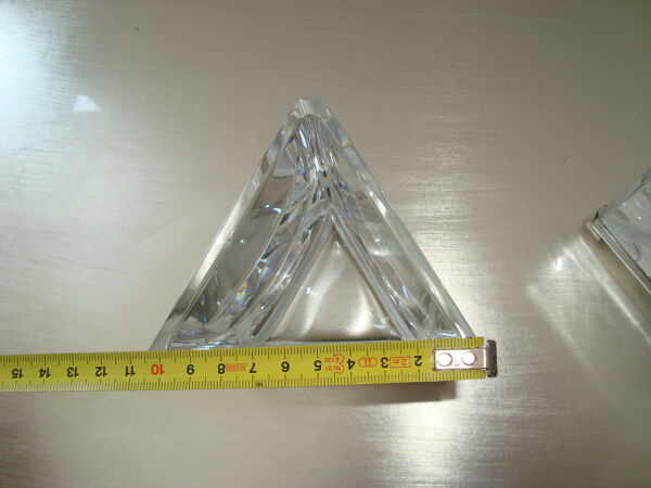 Paire vases triangle cristal atlantis et argent topazio 925