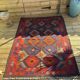 Multicoloured artisanal kilim rug 200x156cm. Turkey, 1970s.