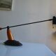 Vintage postmodernist metal and wood table lamp from the 1980s