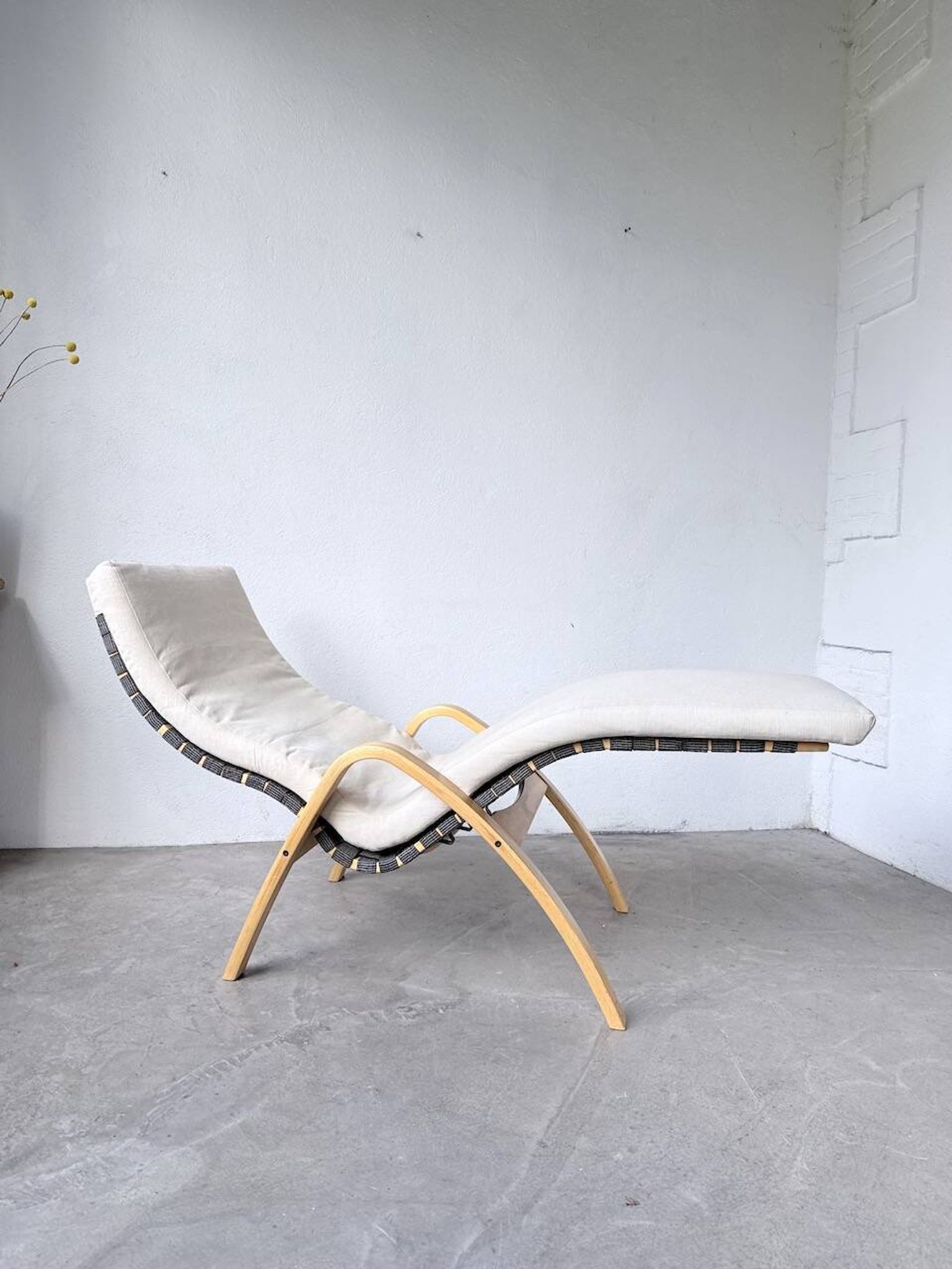 Ikea vintage Kim Samson curved beech wood deck chair