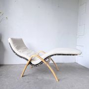Ikea vintage Kim Samson curved beech wood deck chair
