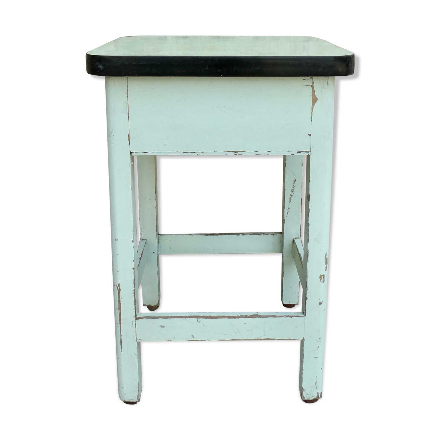 Wooden chest stool and Formica from the 60s