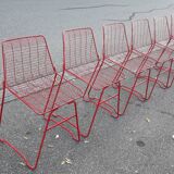 6 wired metal mesh chairs