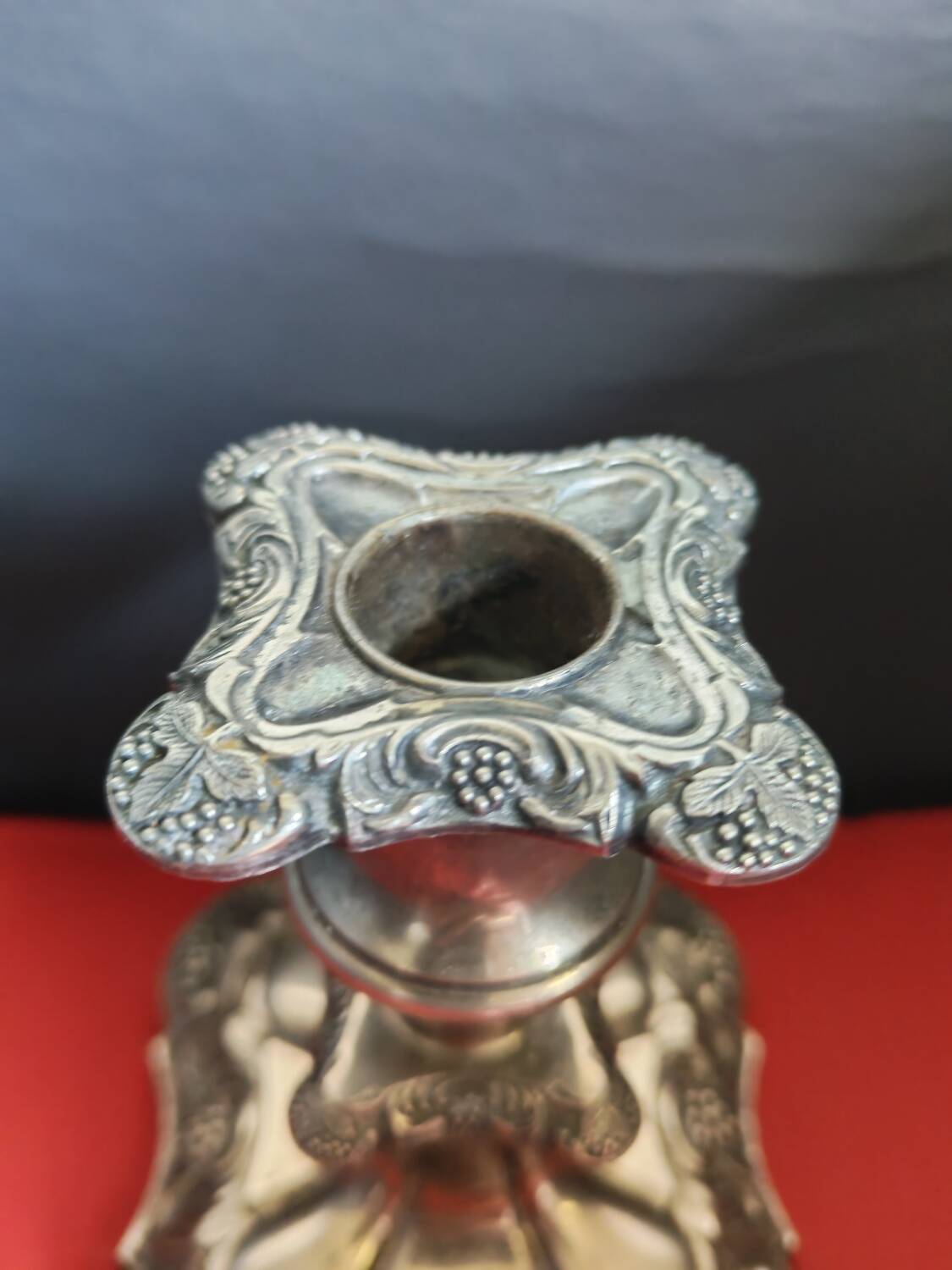 Silver candle holder