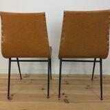 Paire de chaises années 50 pied compas