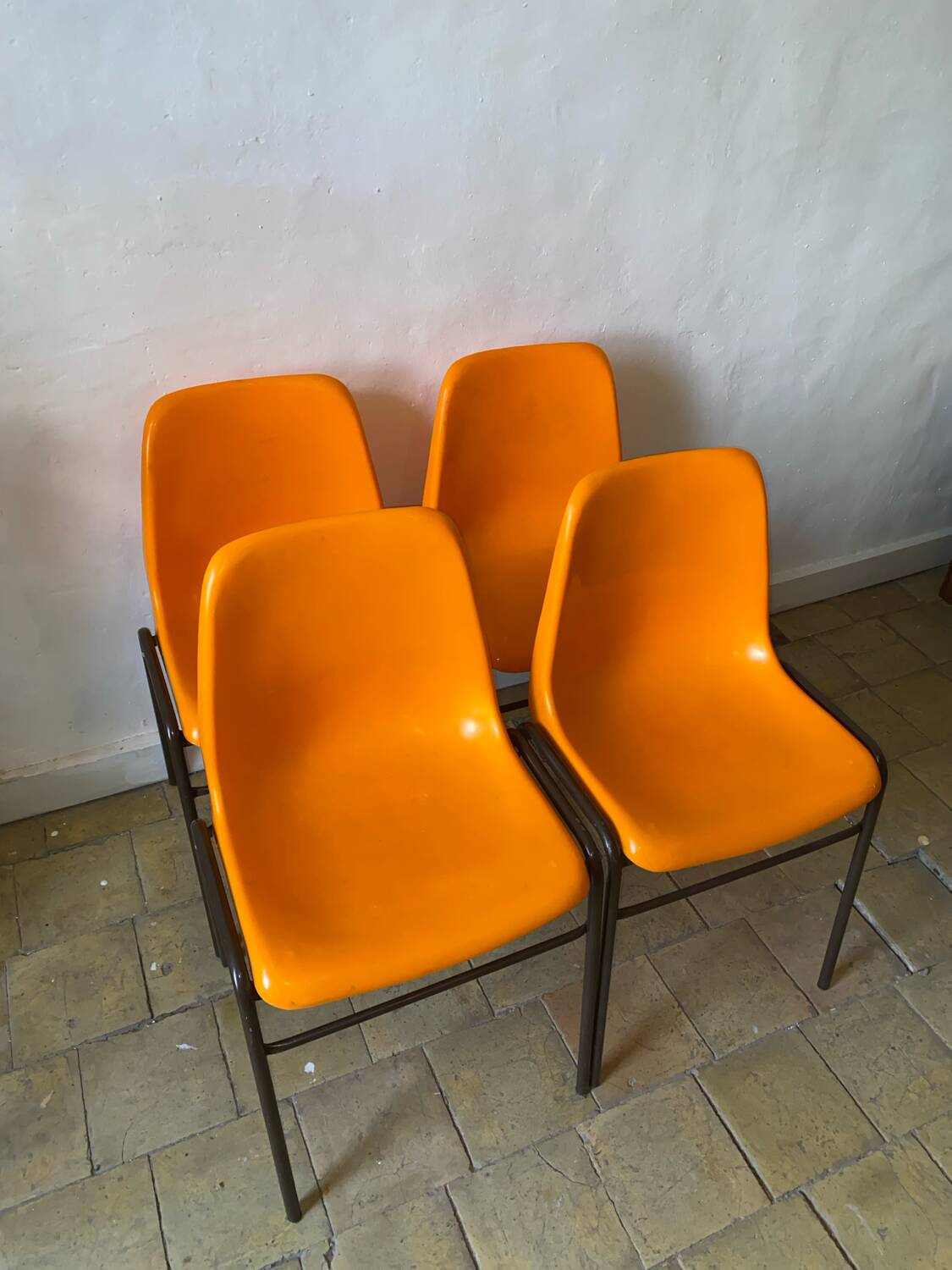 Chaises vintage orange