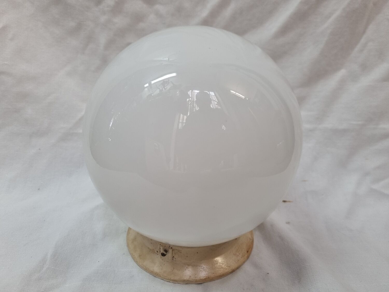 Art deco opaline globe ceiling light