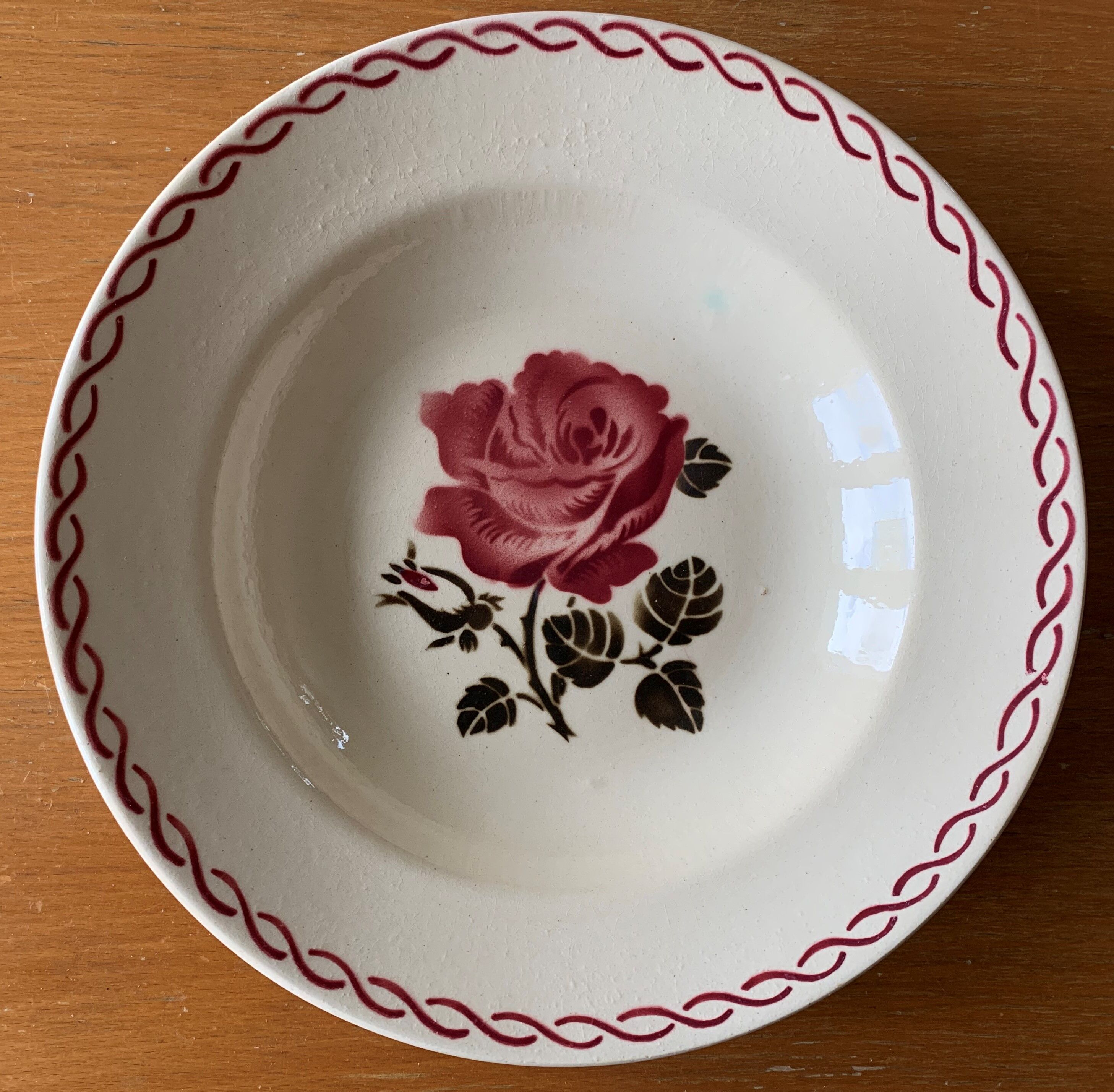 6 old hollow plates in earthenware from Badonviller