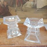 Pair of Bohemian crystal candlesticks