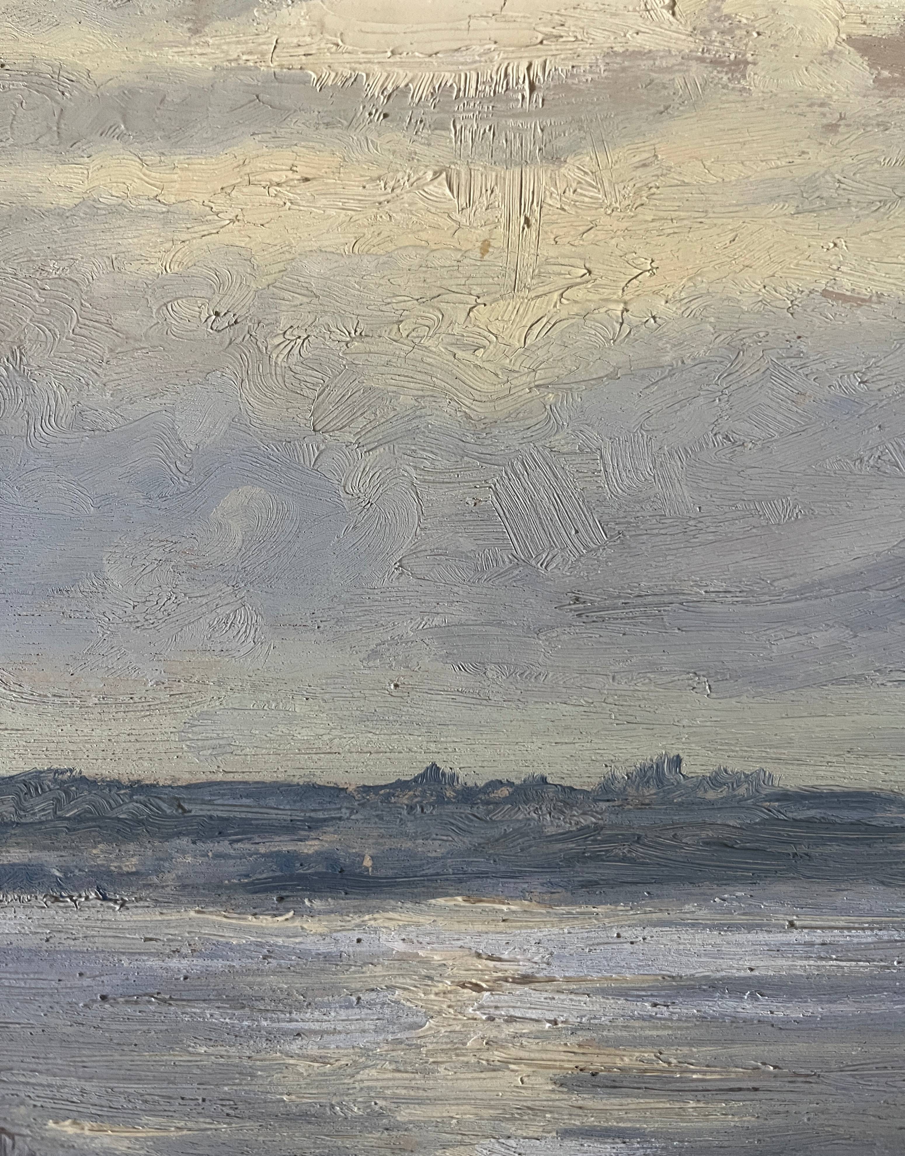 HSP painting, early 20th century, "Camargue Landscape" signed Jordyan + frame