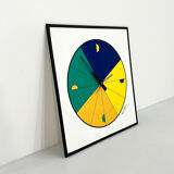 Large colorful Italian clock, 1980s