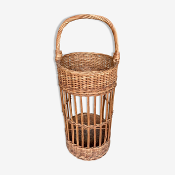 Rattan basket basket with storage racks for bottles