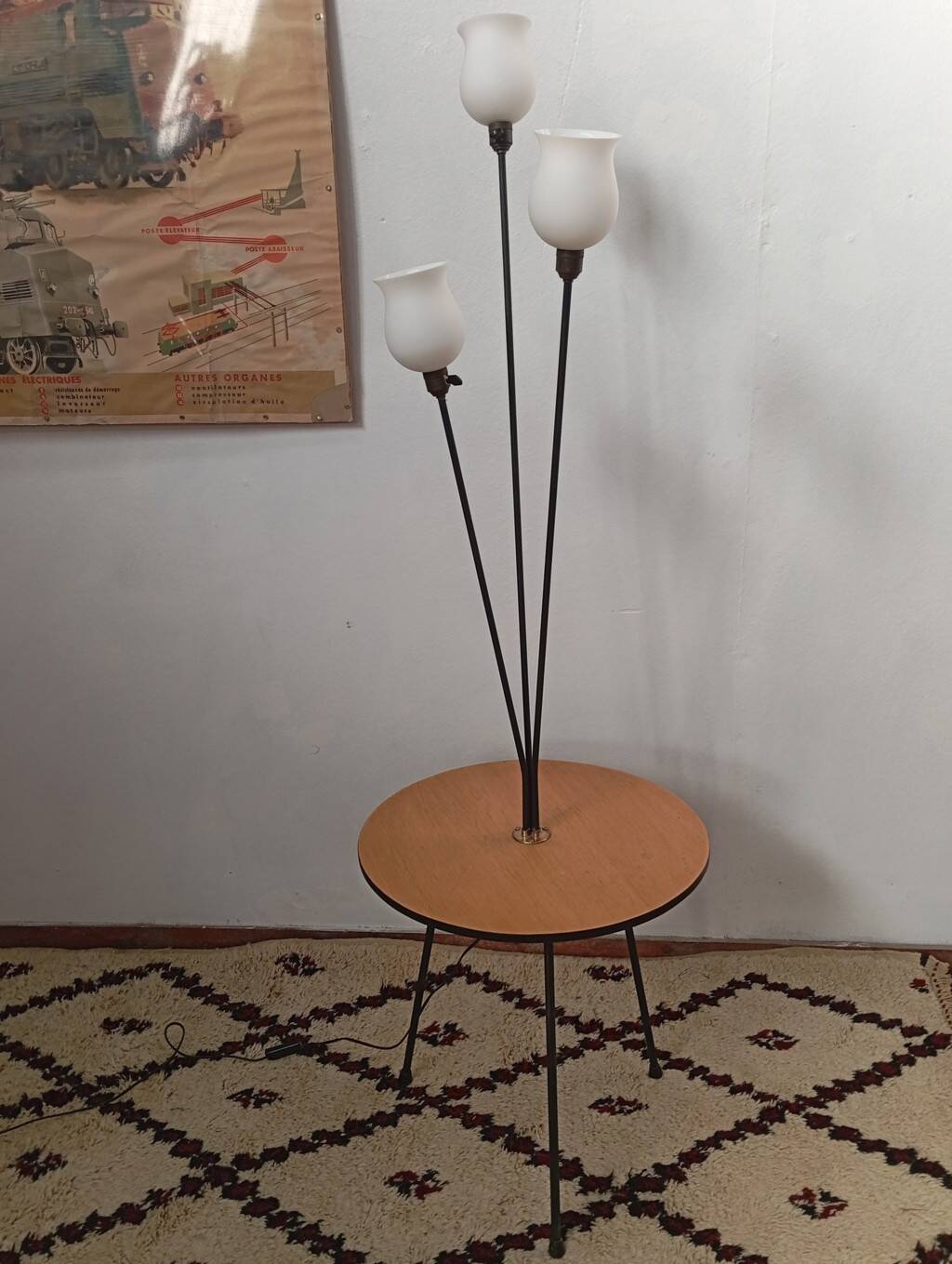1950s tripod floor lamp
