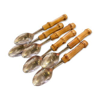 Set of 6 small bamboo spoons