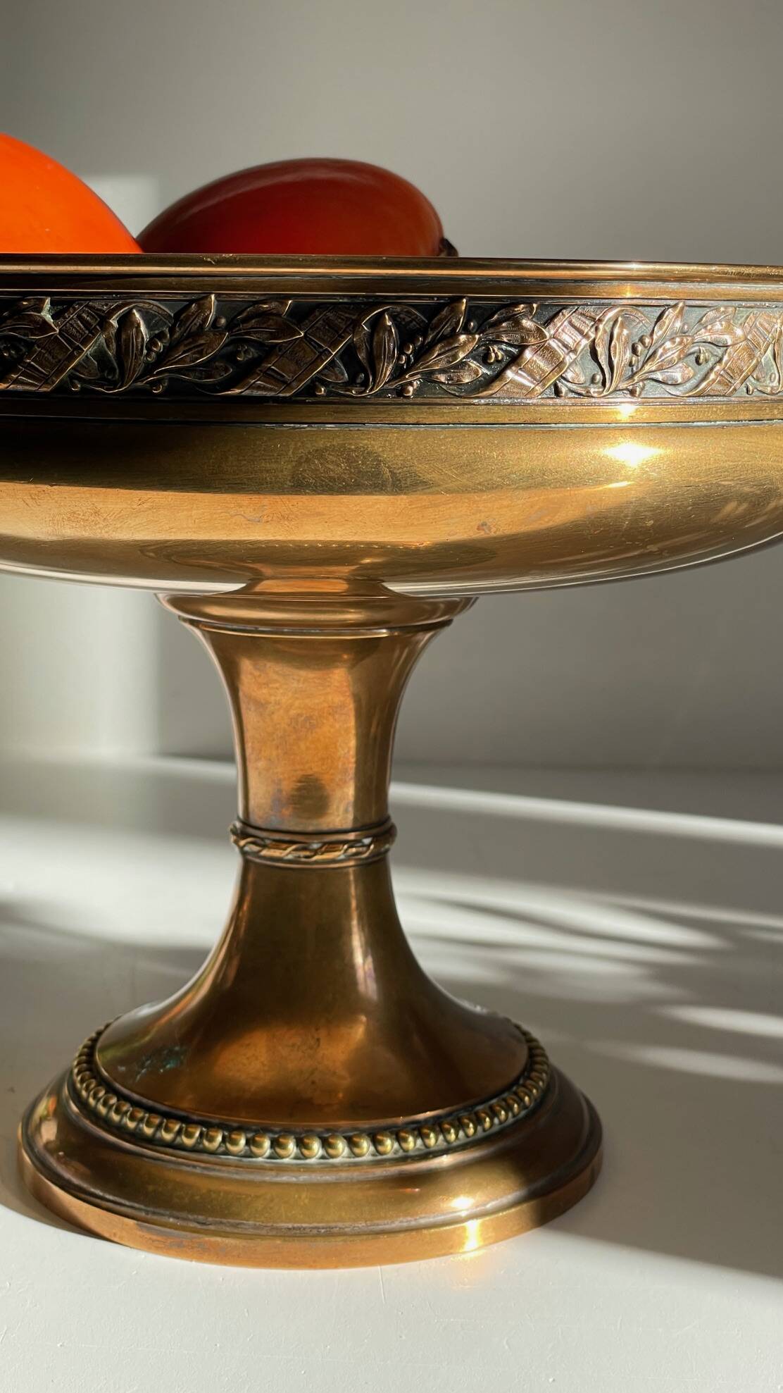 Silver Bronze Metal Fruit Bowl