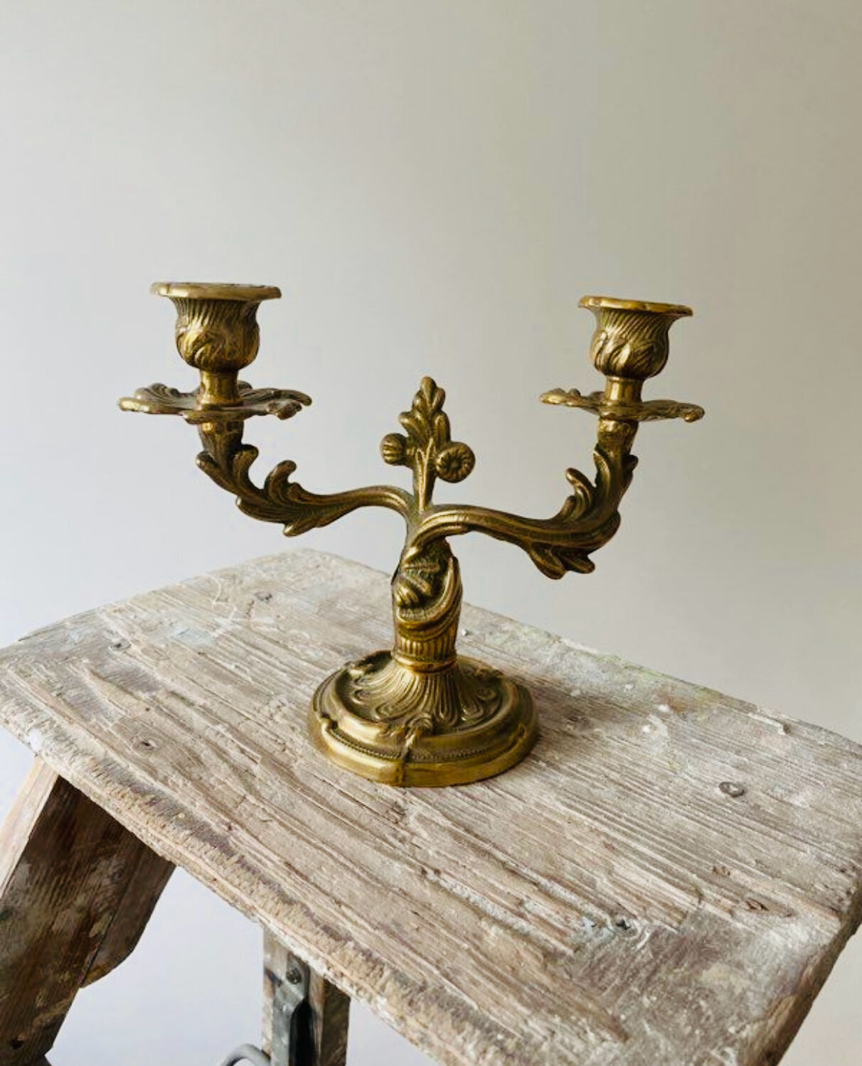 Antique brass candlestick