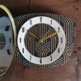 Vintage clock silent rectangular wall clock "Golden Black"