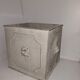 Square planter with patinated iron lion heads