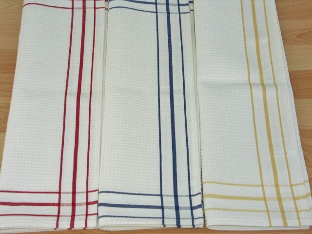 Lot 3 tea towels weaving vintage honeycomb