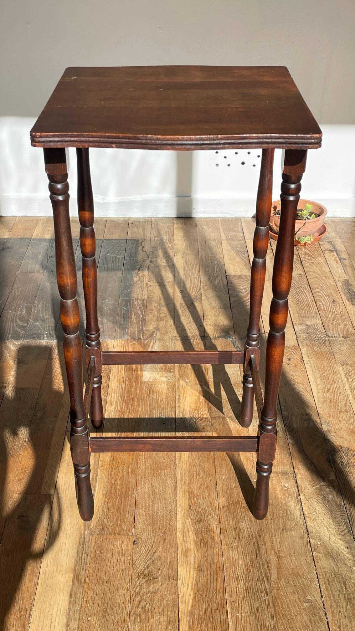 Turned Wood Style Bedside Table