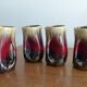 Series of 4 mugs or ceramic cups in vallauris style