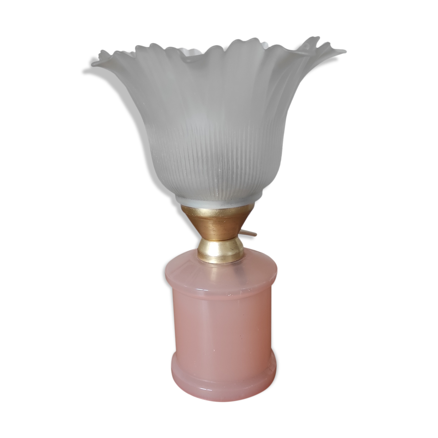 Lampe en verre rose
