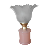 Lampe en verre rose