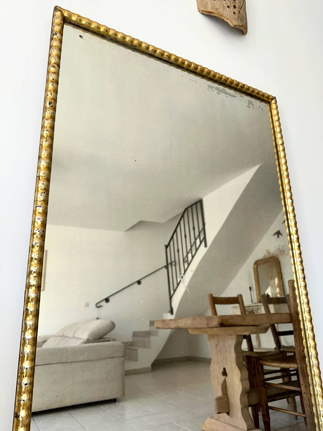Antique silver leaf mirror, 19th century