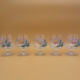 Hand-painted crystal flower balloon foot glasses