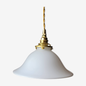 Suspension en opaline blanche