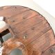 Brutalist Circular Coffee Table in Solid Wood – Brazilian Folk Art