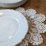 Lot vintage round flat plates in Limoges porcelain