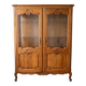 Classic display cabinet in cherry wood, Louis XV style.