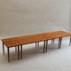 Scandinavian long teak coffee table set of 4 nest of tables 1960s