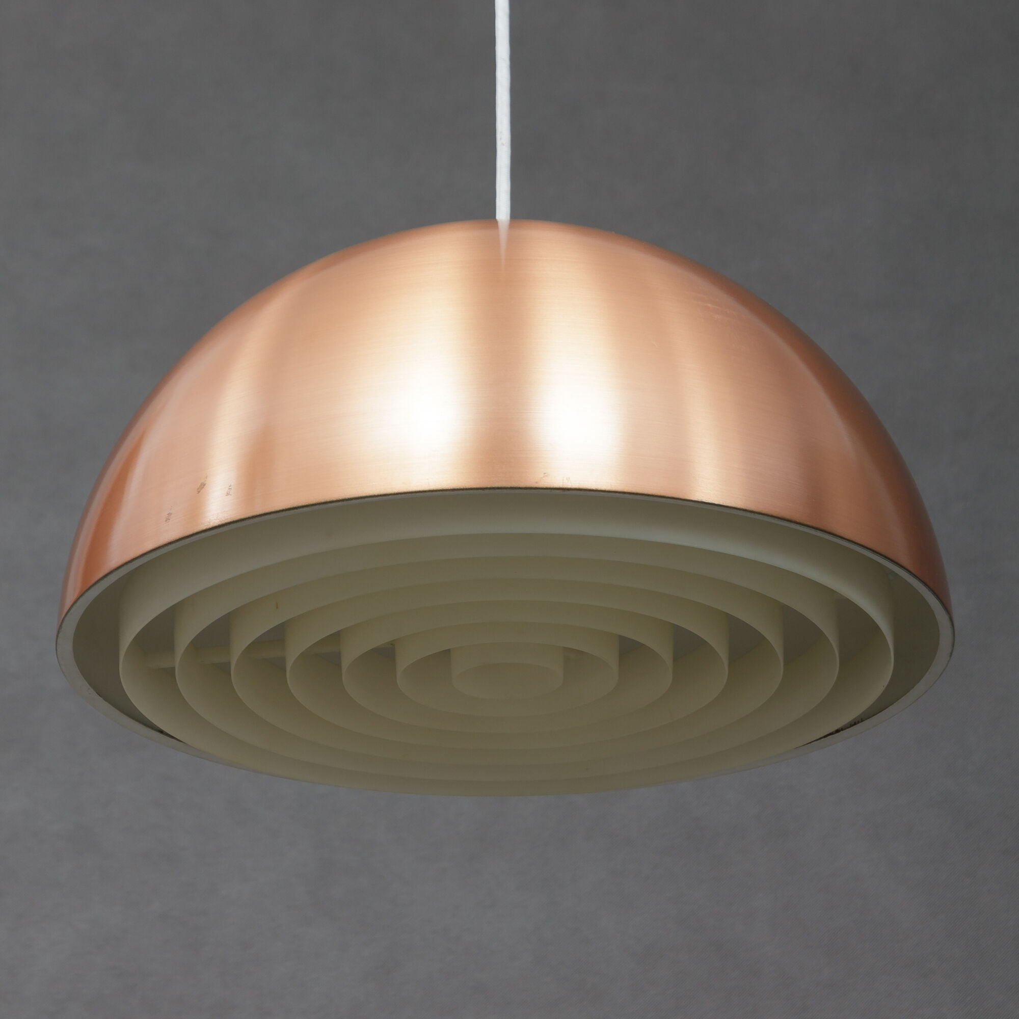 Pair of Danish copper hanging lamp