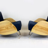Mid-century r-360 ash armchairs by Janusz Różański, 1960s, Set of 2