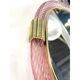 Luxury Venetian Pink Murano Glass Mirror with Torciglione Torchon Accents