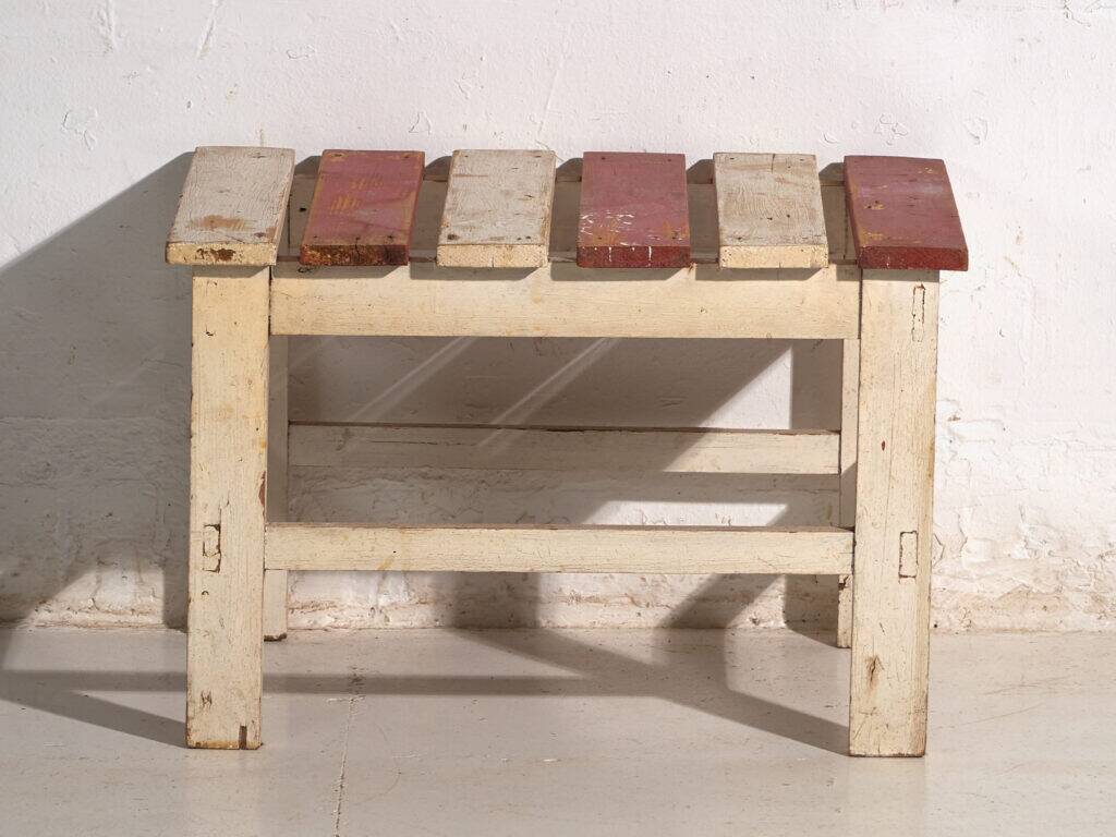 Rustic low bench made of wood – Central Europe, around 1940
