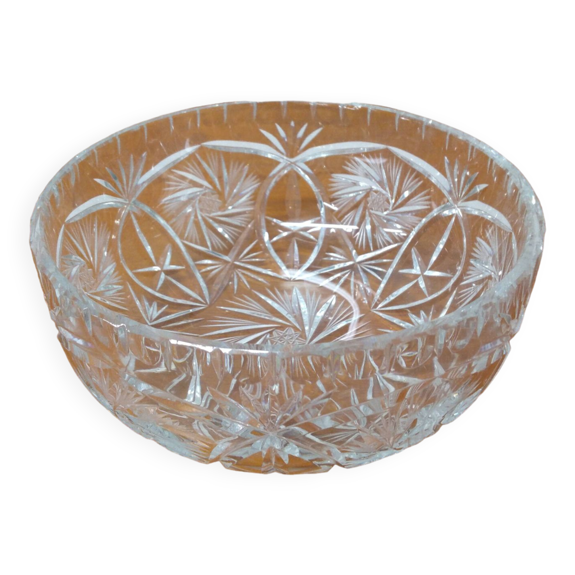 Cut crystal salad bowl