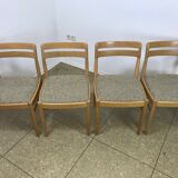 4x 60s 70s Oak dining chairs Danish design H.W Klein for Bramin