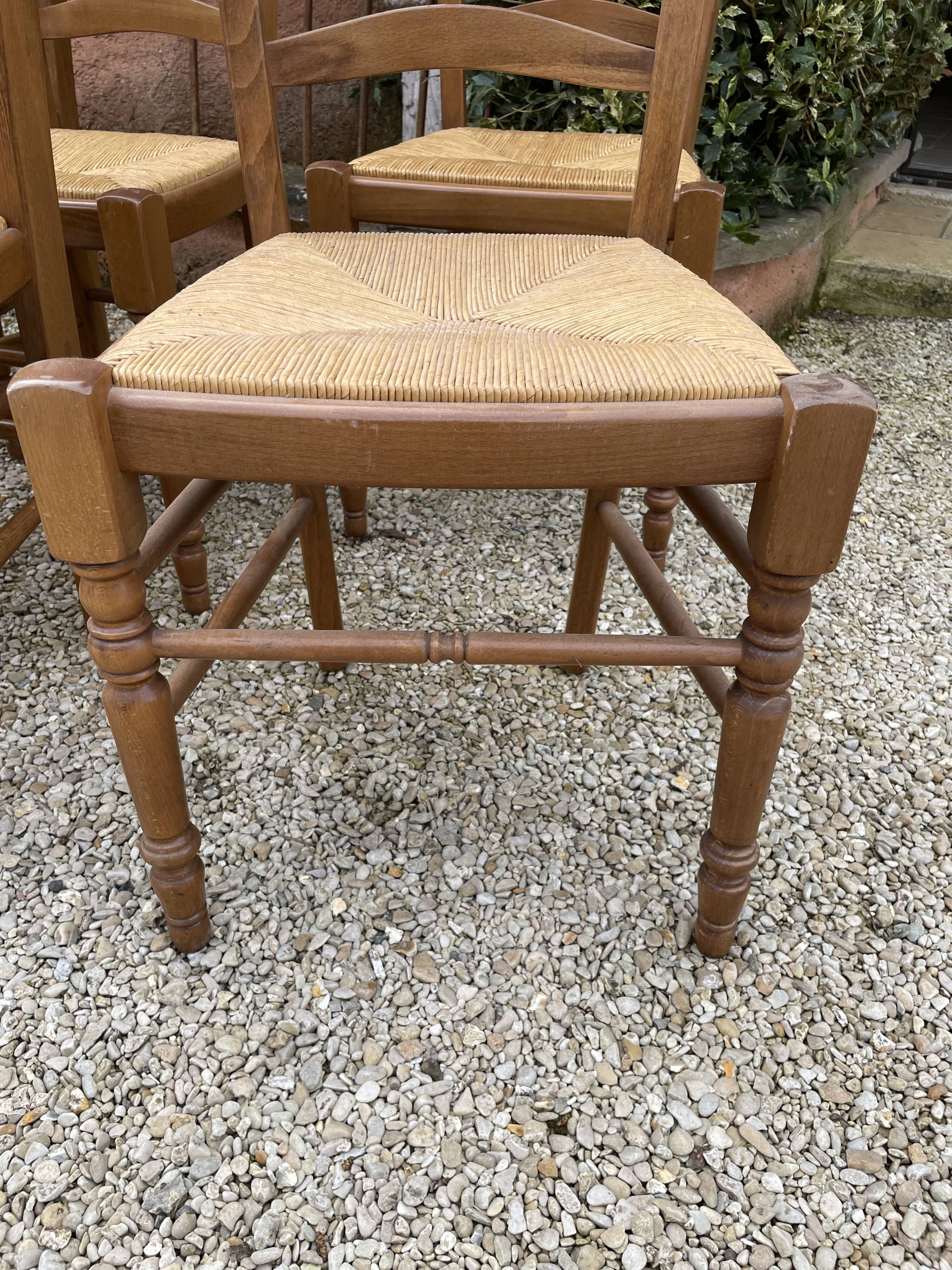 Series of 6 rustic chairs