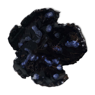 Empty pocket - black leaf ashtray with bluish reflections.