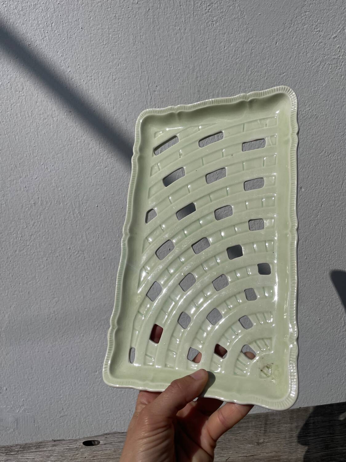 Sarreguemines ceramic braided dish